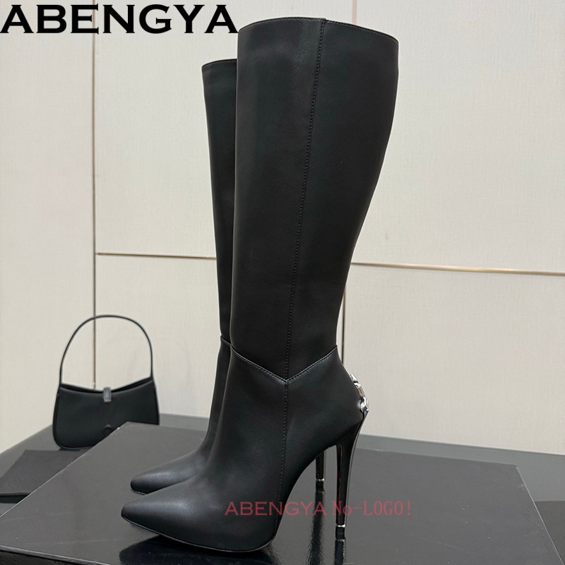 Sexy Black Leather Knee High B - Art Craft Party ulasan dan harga