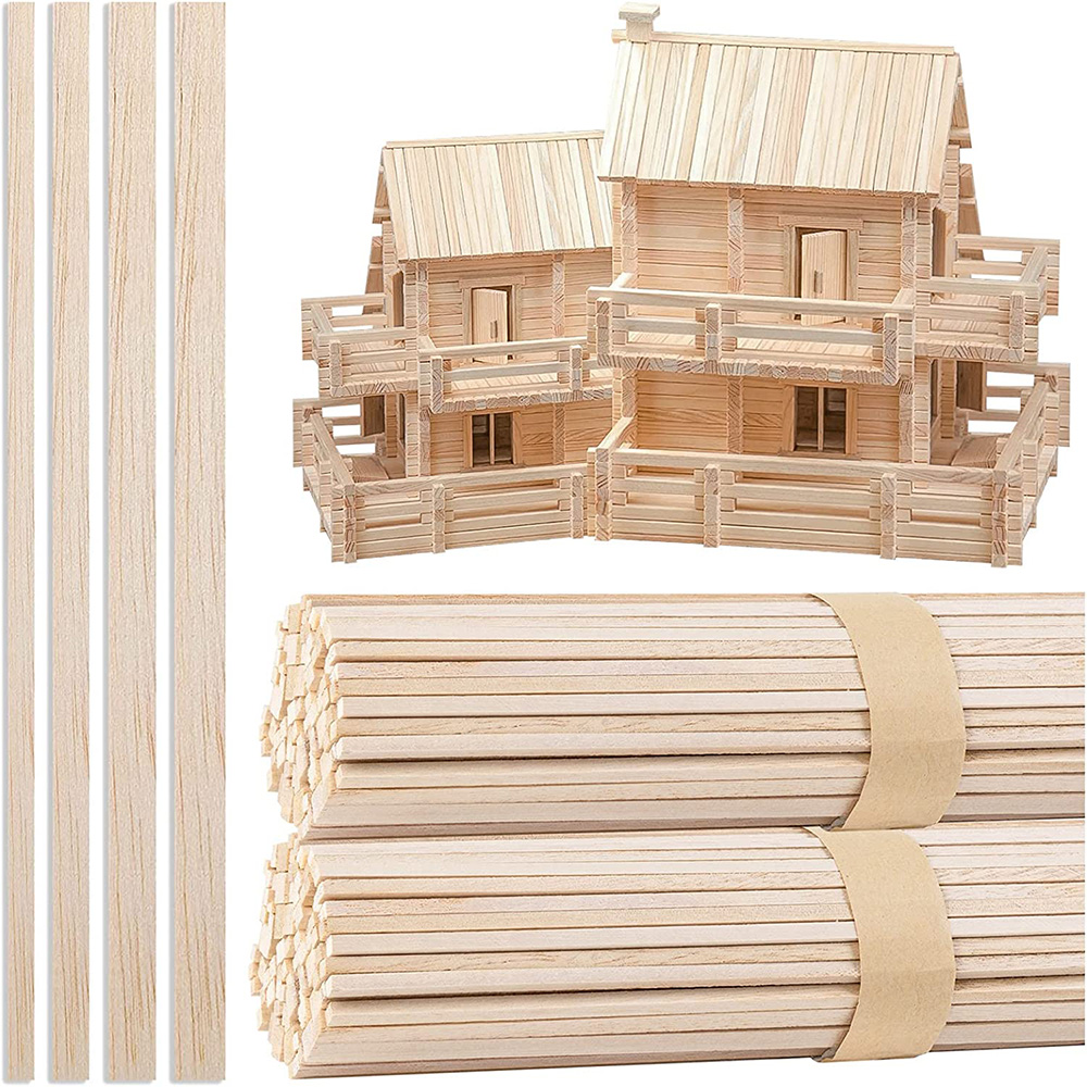 130pcs Balsa Wood Wooden Strip - Art Craft Stick ulasan dan harga