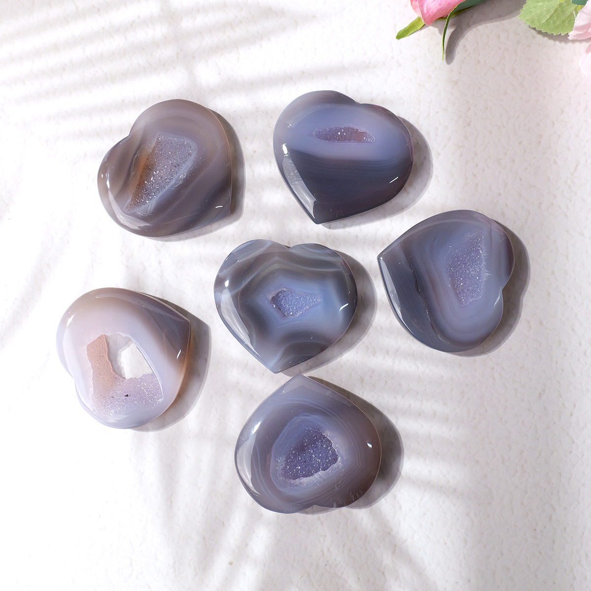 1PC Natural Agate Love Heart S - Art And Craft For Mother'S Day ulasan dan harga