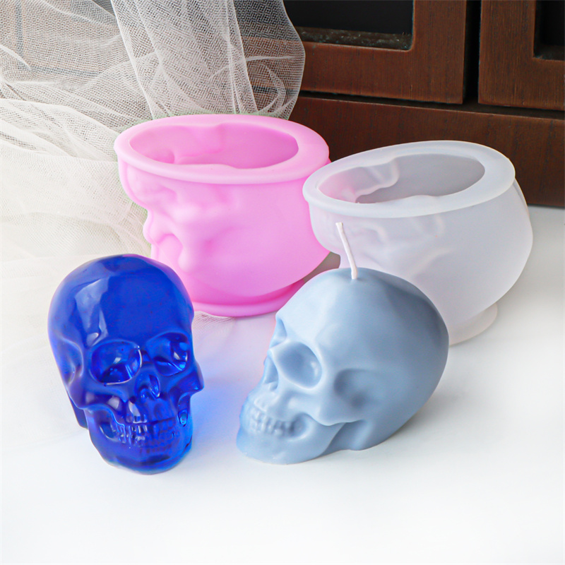 White and Pink Skull Candle Mo - Art Craft Halloween ulasan dan harga