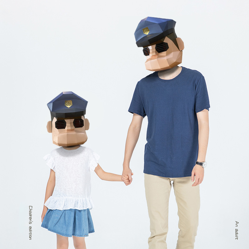 Cartoon Police Mask Paper Mode - Art Craft Center ulasan dan harga