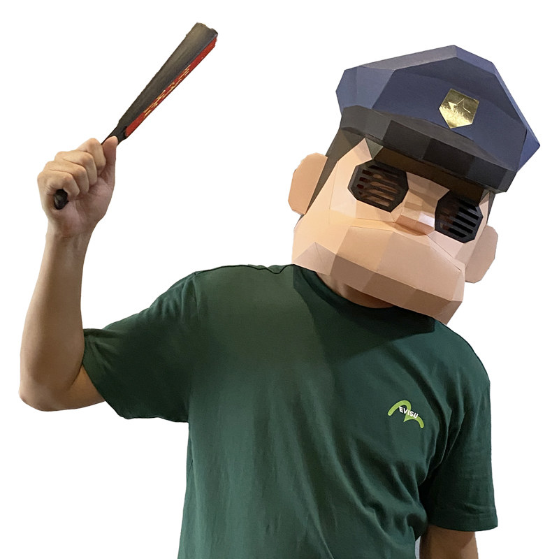 Cartoon Police Mask Paper Mode - Art Craft Center ulasan dan harga