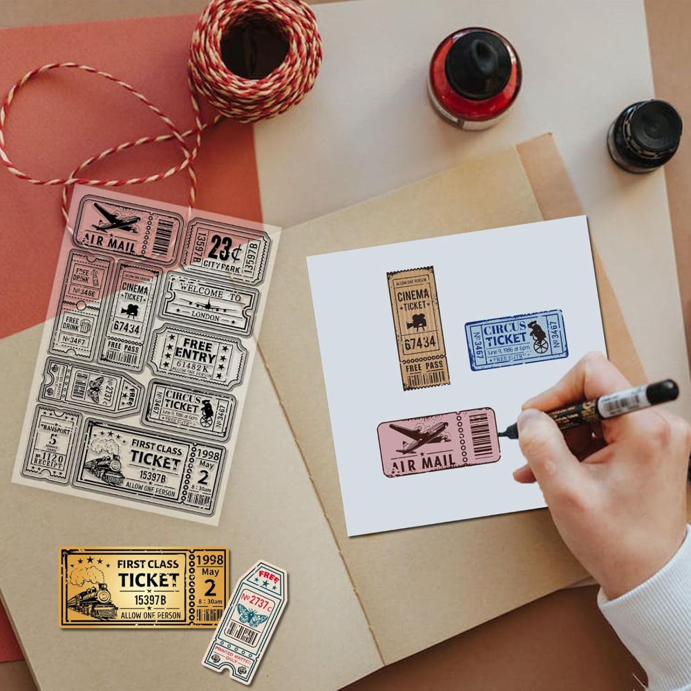 Vintage Ticket Clear Stamp for - Rubber Stamp Blank ulasan dan harga