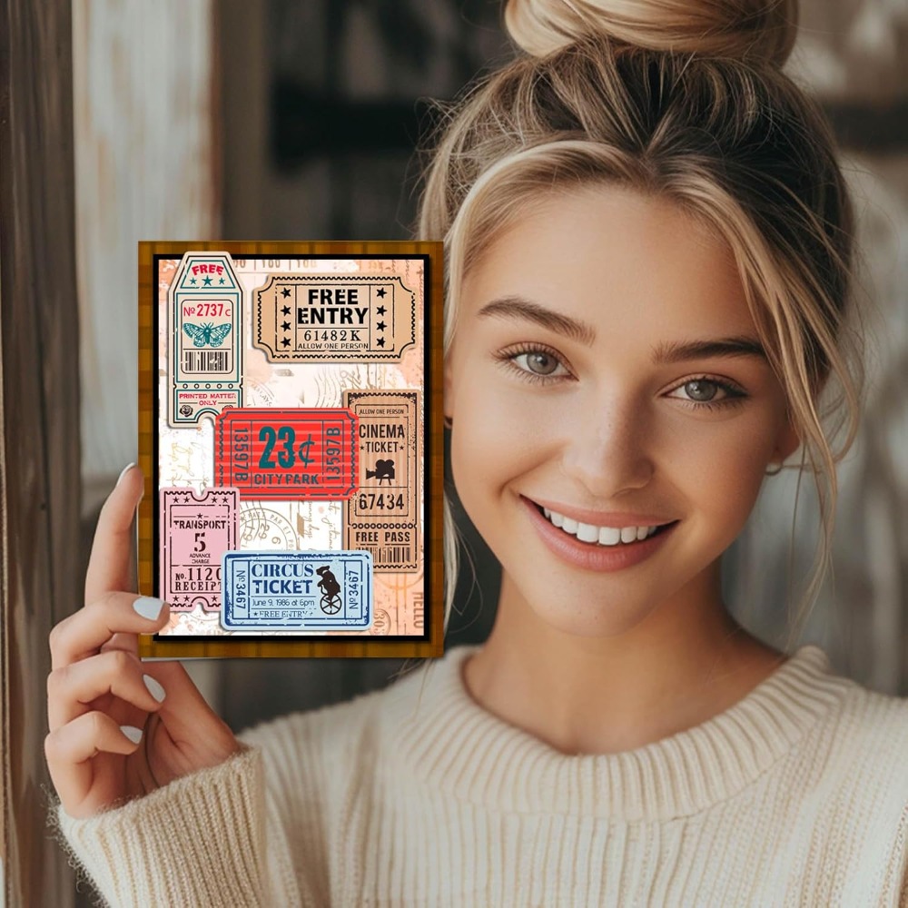 Vintage Ticket Clear Stamp for - Rubber Stamp Blank ulasan dan harga